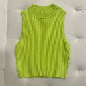 Green high-neck tank top